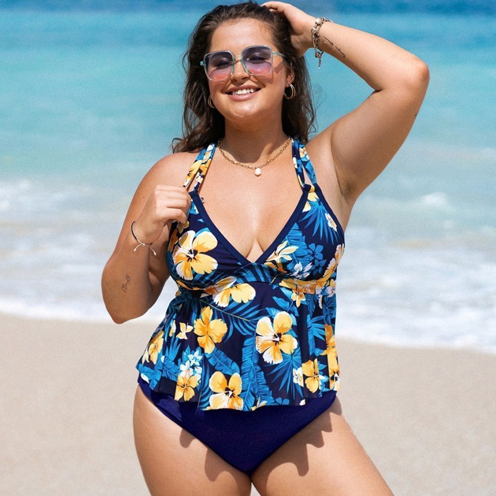 PLUS Floral Print Tankini